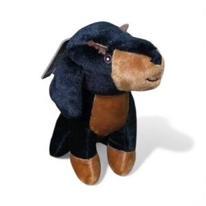 Pally Paws 9" Rottweiler Dog Toy w/Squeaker, Black/Brown NEW